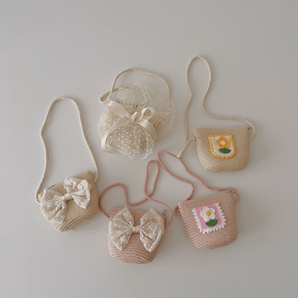 Túi Đeo Chéo Đan Len Phong Cách Công Chúa Dễ Phối Đồ Thời Trang Xuân Hè Cho Mẹ Và Bé