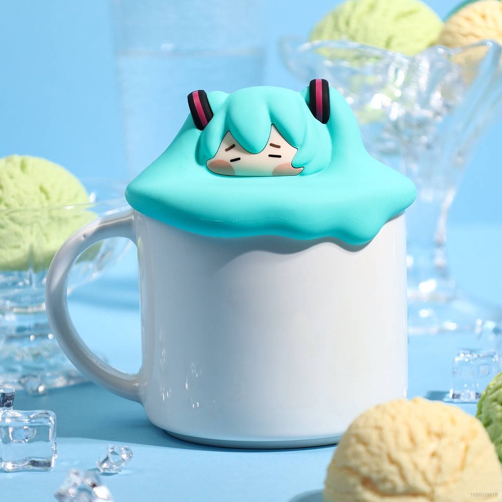Nắp Đậy Cốc Nước Bằng Silicon Chống Bụi In Hoạt Hình Hatsune Miku Dễ Thương