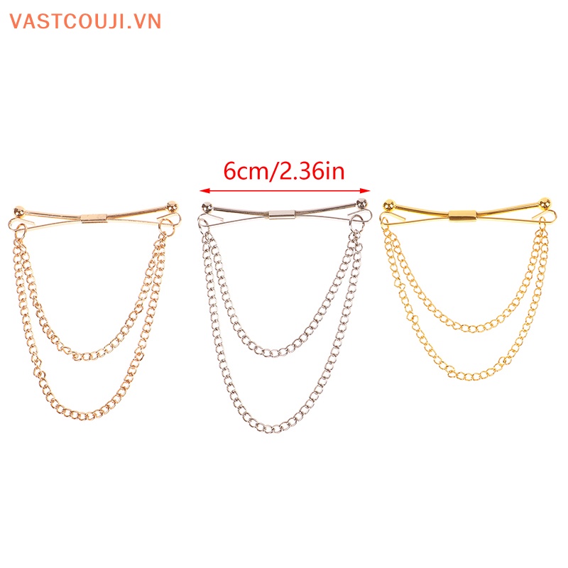 Ghim Cài Áo Phối Dây Xích Tua Rua Thời Trang Cao Cấp Cho Nam