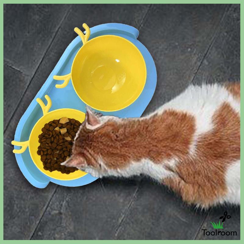 Bát Đựng Thức Ăn Nước Uống Hai Ngăn Có Thể Uốn Cong Cho Thú Cưng