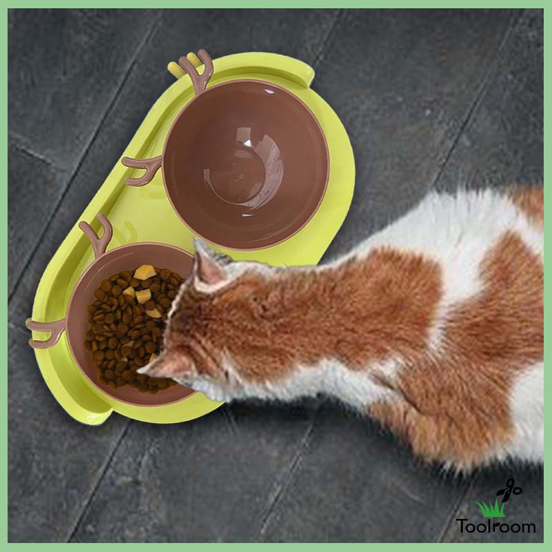 Bát Đựng Thức Ăn Nước Uống Hai Ngăn Có Thể Uốn Cong Cho Thú Cưng