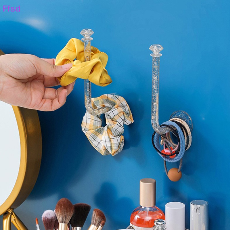 {Ffsd} Giá Đỡ Dây Buộc Tóc / Trang Sức Gắn Tường Đa Năng Pha Lê Bán Chạy