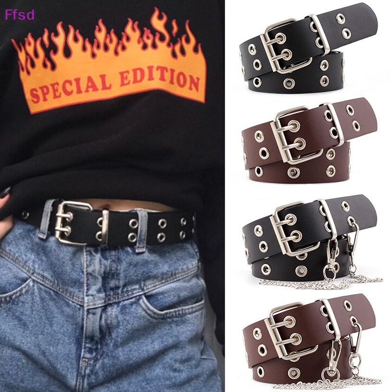 Thắt Lưng Giả Da Phối Xích Thời Trang Punk 2020 Cá Tính Cho Nữ