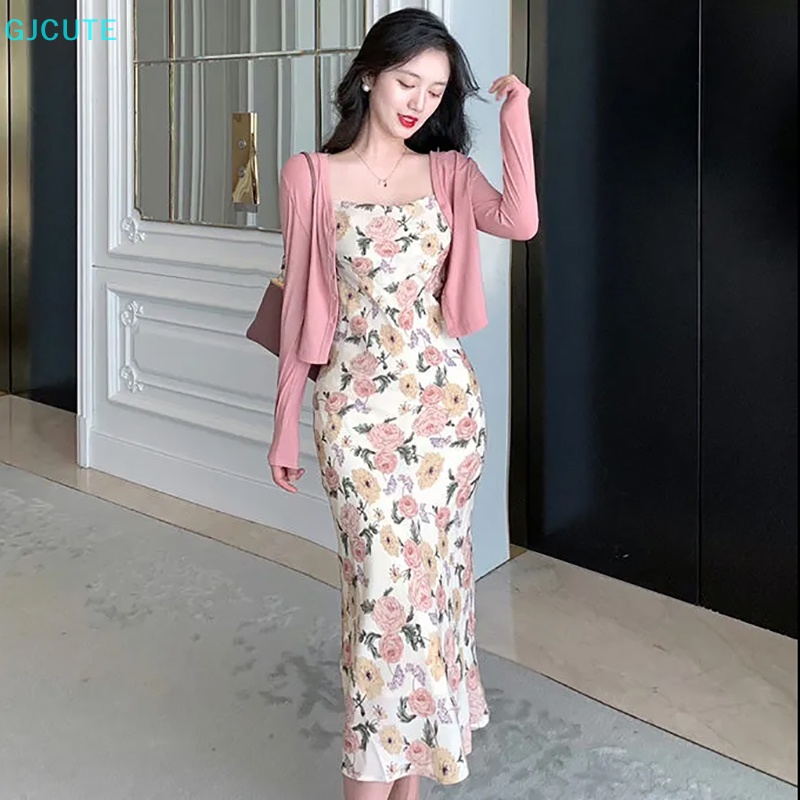 Mfc Đầm Midi Hai Dây In Hoa Thời Trang Mùa Hè