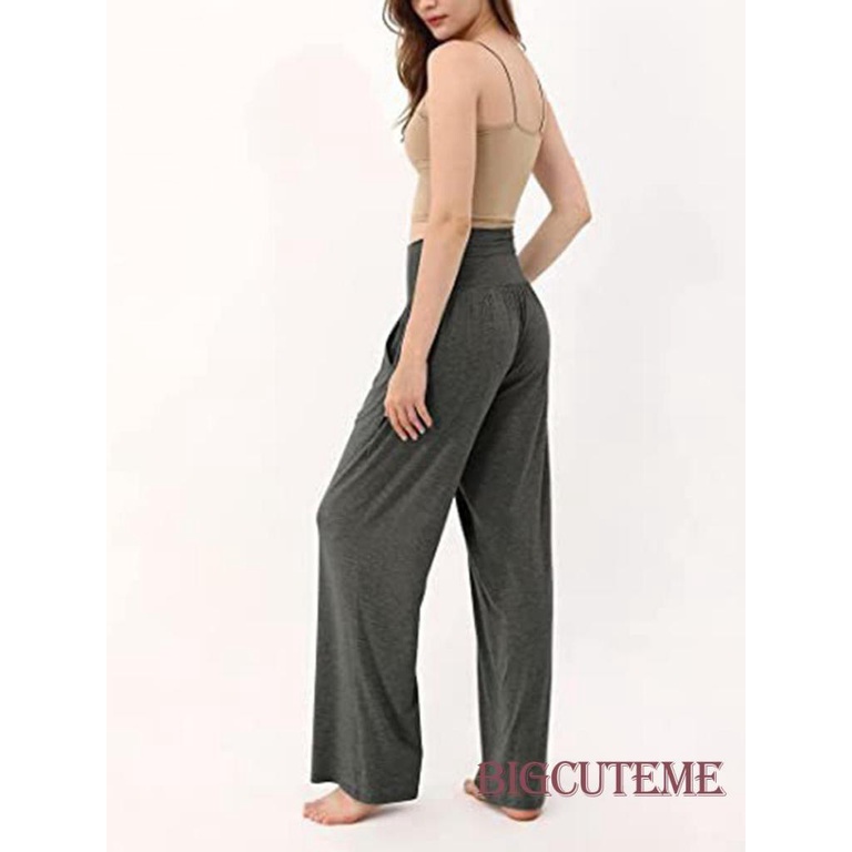 Quần Dài Lưng Cao Ống Rộng Màu Sắc Đơn Giản Thời Trang Xuân Hè Cho Nữ