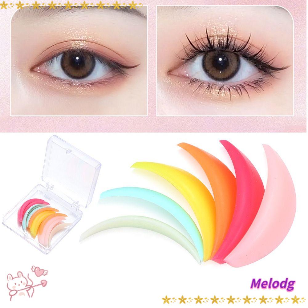 MELODG Set 6 Cặp Đệm Hỗ Trợ Uốn Cong Lông Mi Màu Cầu Vồng Có Thể Tái Sử Dụng