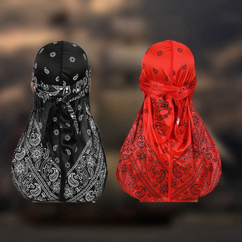 Designer Mũ Durag Cap Lưỡi Trai Lụa Cao Cấp Thiết Kế Gợn Sóng Doo Rags