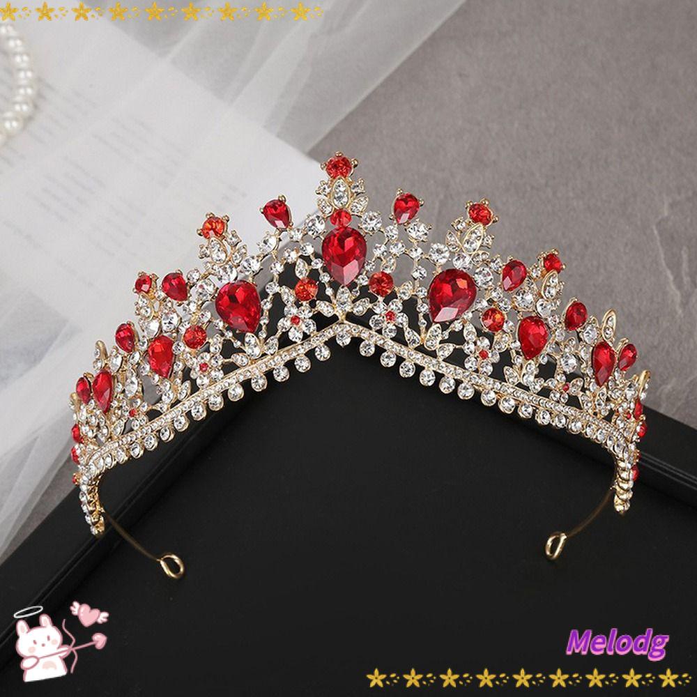 MELODG Vương Miện Cài Tóc Hình Giọt Nước Pha Lê Kiểu Dáng Mới Dành Cho Cô Dâu