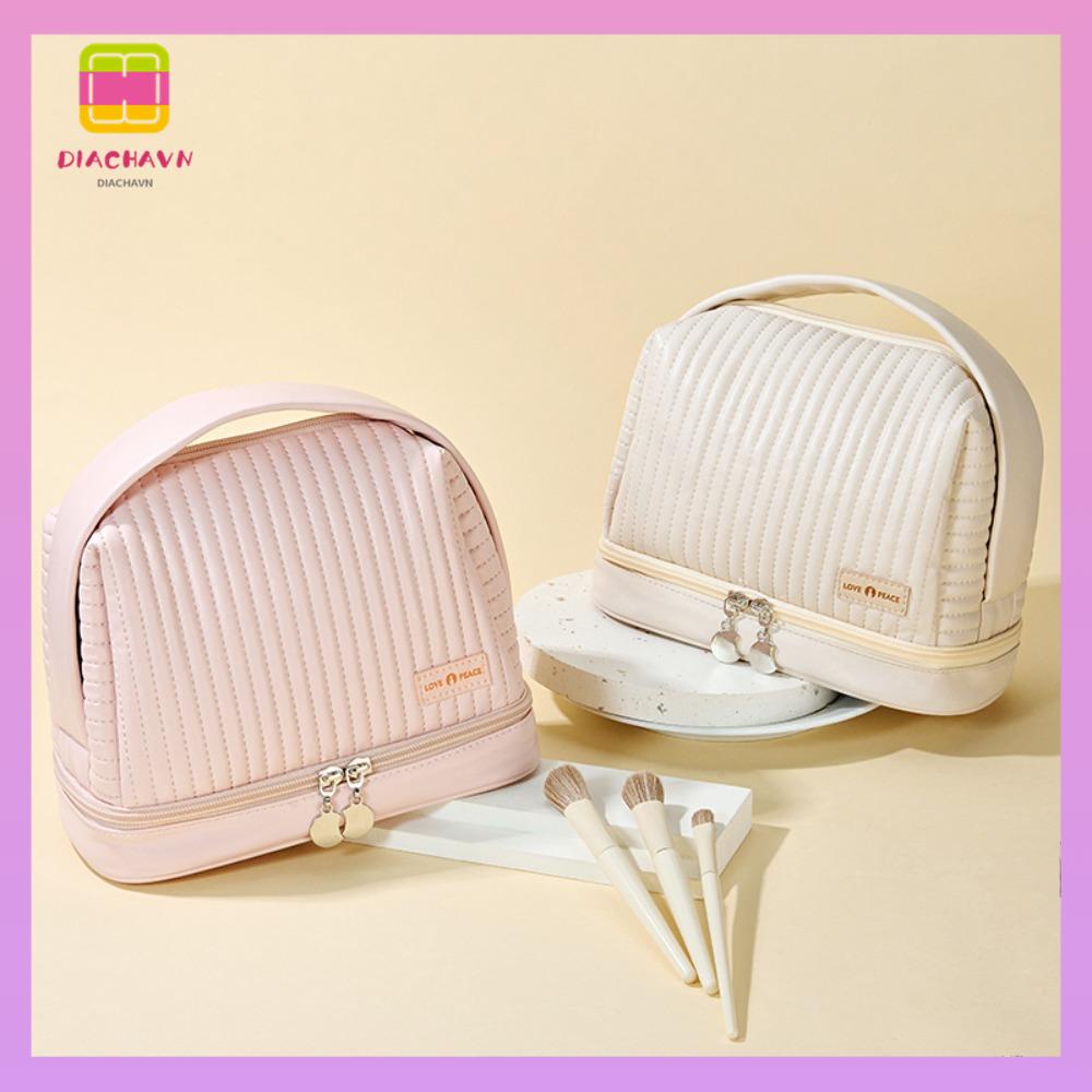 DIACHAVN Túi Đựng Đồ Trang Điểm Sức Chứa Lớn Phong Cách Retro Ốp