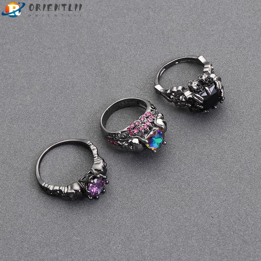 ORIENTLII Nhẫn HìNh ĐầU Lâu Halloween ThờI Trang