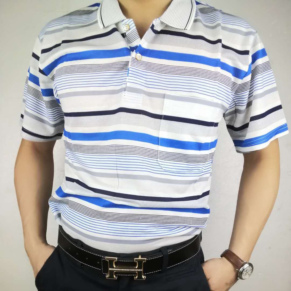 Áo Thun Polo Ngắn Tay Form Rộng Phong Cách Năng Động Dành Cho Nam Trung Niên Mi