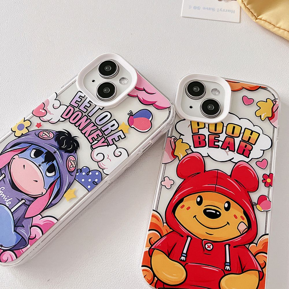 Ốp Điện Thoại TPU Mềm Chống Sốc In Hình Gấu Pooh Thời Trang 3 Trong 1 Cho iPhone 14 13 12 11 Pro Max X XR 8 7 Plus