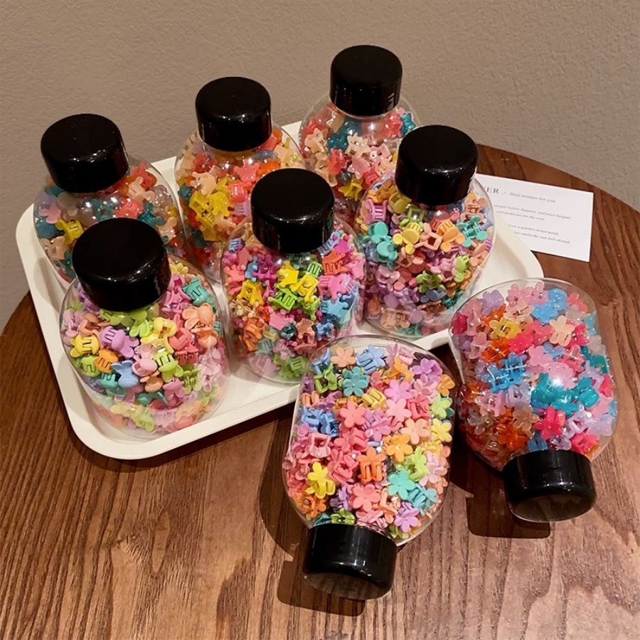 Set 50 Kẹp Tóc Màu Sắc Kẹo Ngọt Xinh Xắn Phong Cách Hàn Quốc Cho Bé Gái