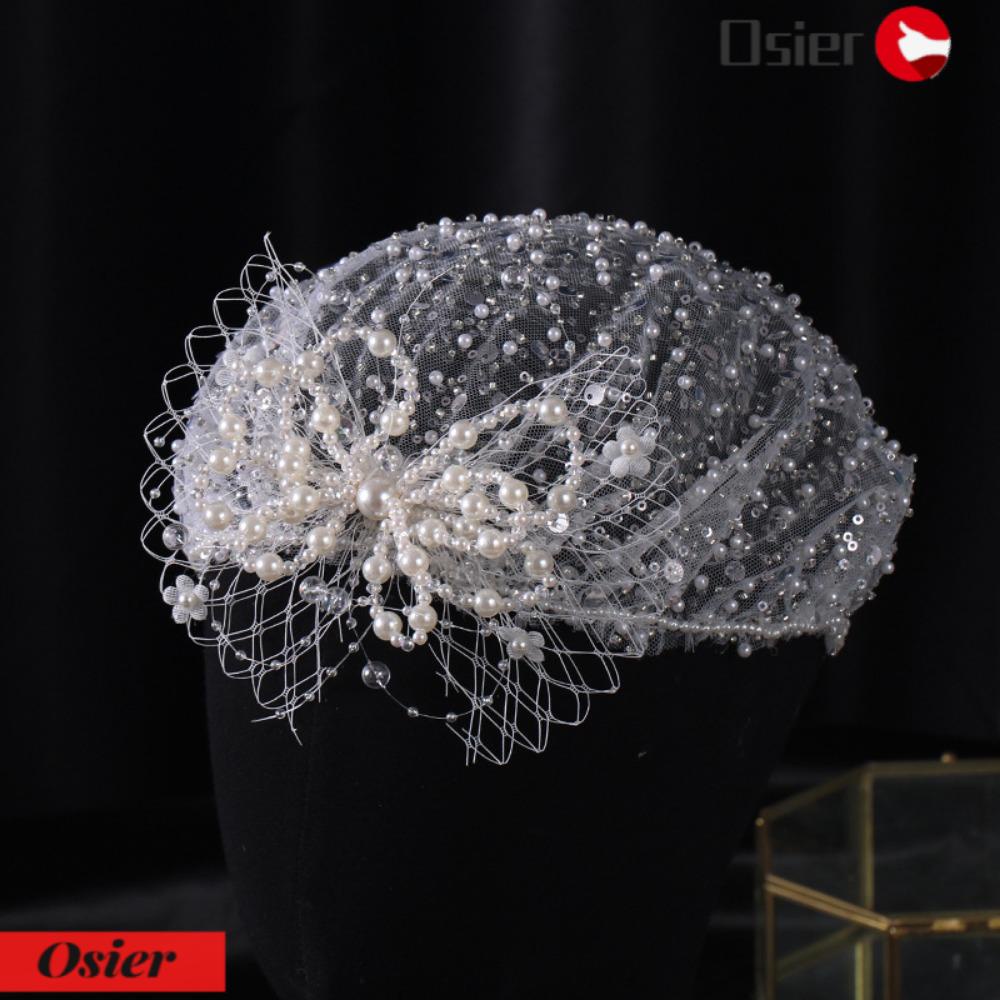 OSIER1 Băng Đô Cài Tóc Đính Ngọc Trai Nhân Tạo Phong Cách Vintage