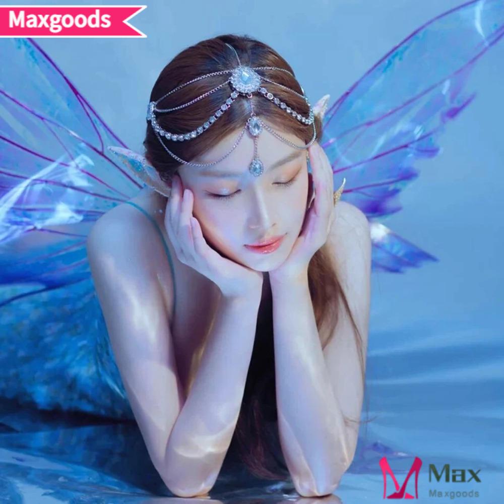 MAXG Băng Đô Cài Tóc Đính Đá Hình Giọt Nước Phong Cách Cổ Điển