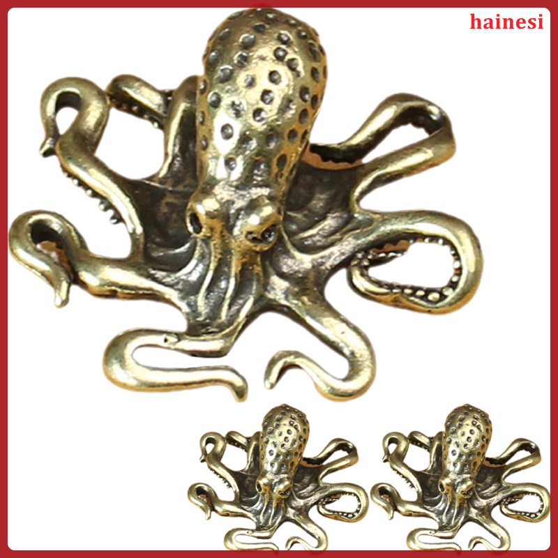 Bộ 3 Tượng Bạch Tuộc Bằng Đồng Thau Trang Trí Bàn Ăn Cho Bé