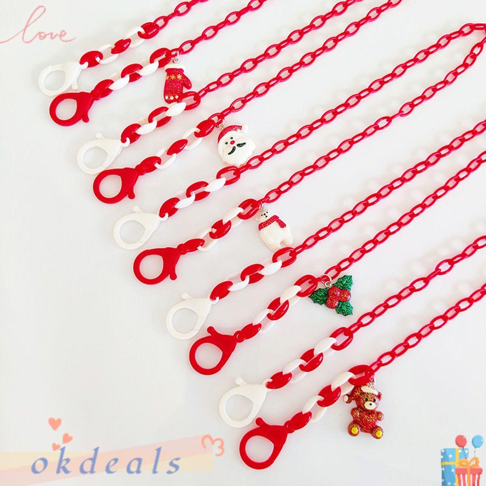 OKDEALS Dây Đeo Mắt Kính Bằng Acrylic Họa Tiết Giáng Sinh Dễ Thương