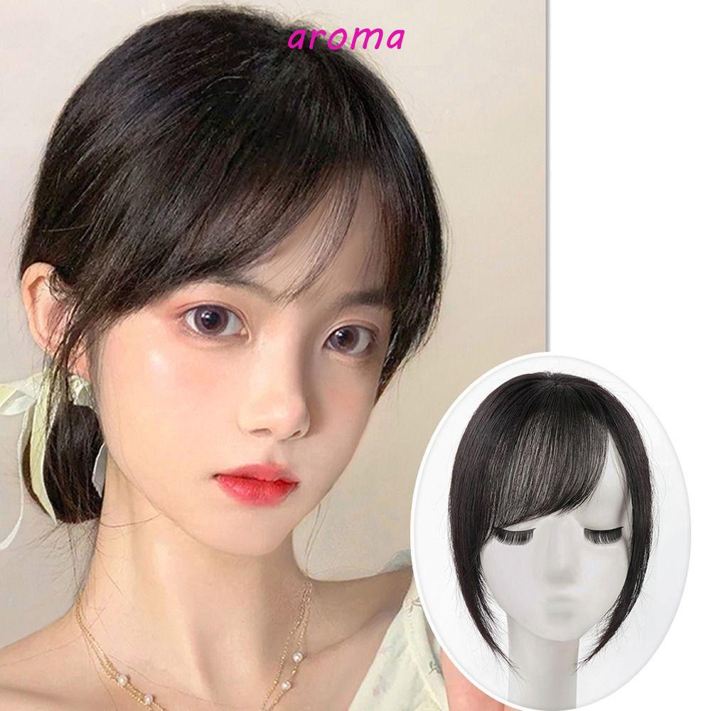 AROMA Tóc Mái Giả Thẳng Bằng Sợi Tổng Hợp Cách Nhiệt Chất Lượng Cao