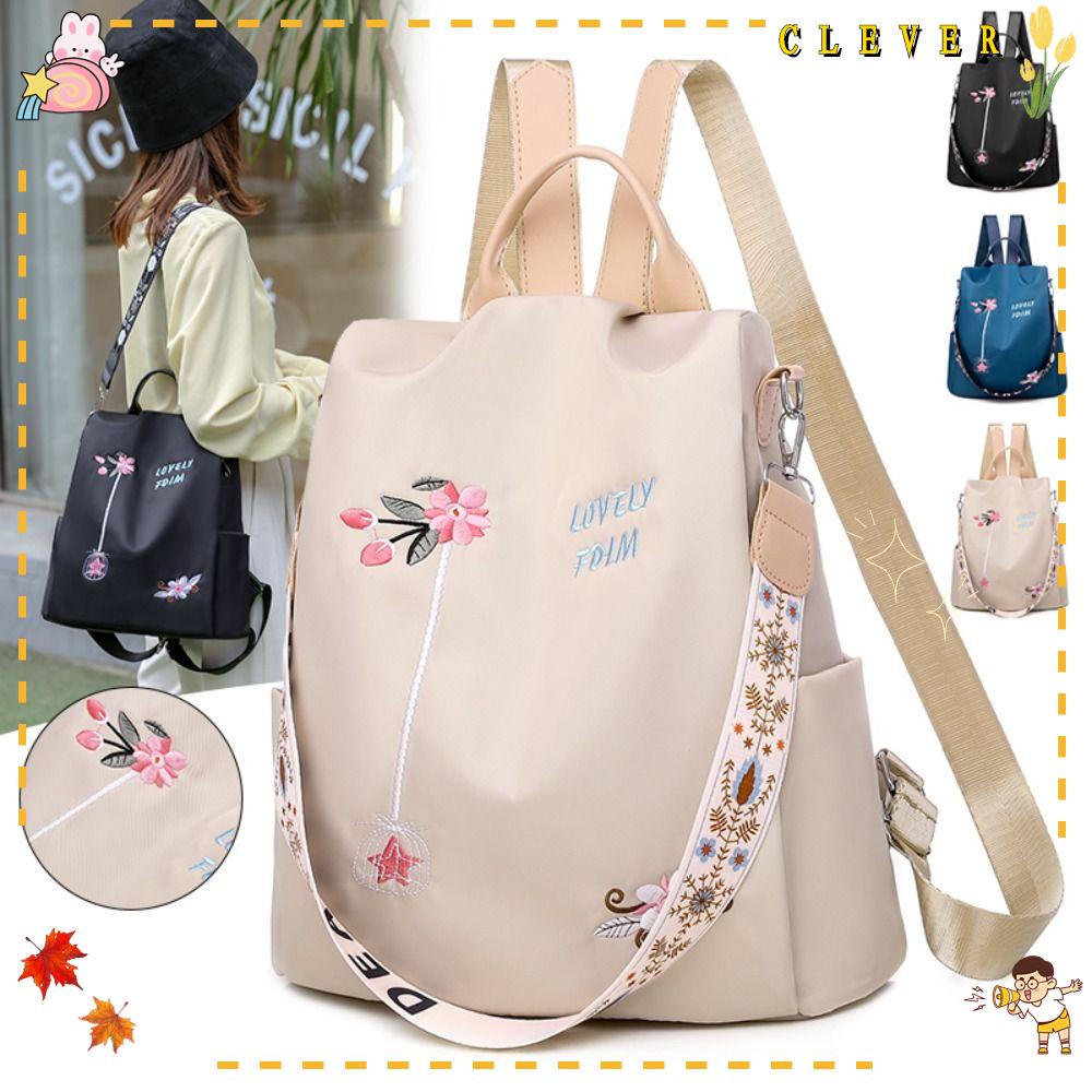 CLEVER Túi Xách Vải Oxford Kích Thước Lớn Chống Trộm In Họa Tiết Thời Trang Cho Nữ