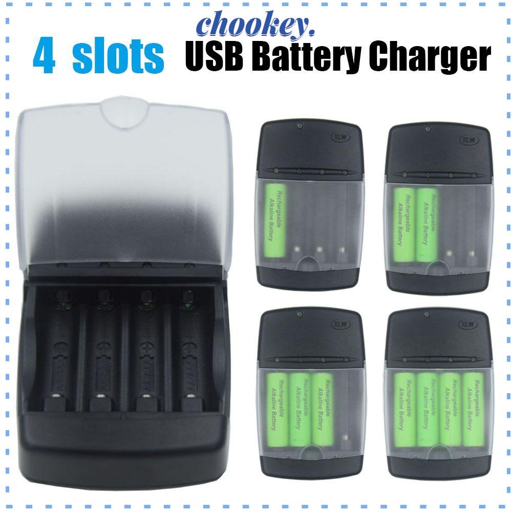 CHOOKEY Đế Sạc Pin AA AAA 1.5V Có Đèn LED Báo Hiệu Thông Minh Ổn Định