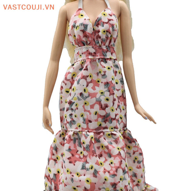 1 Đầm Hai Dây Họa Tiết Hoa Xinh Xắn Cho Búp Bê VASTJI
