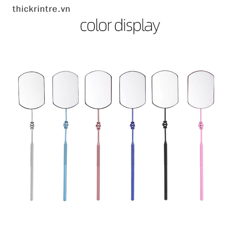 Gương Trang Điểm Bằng Thép Không Gỉ Tay Cầm Dài Có Thể Gập Lại