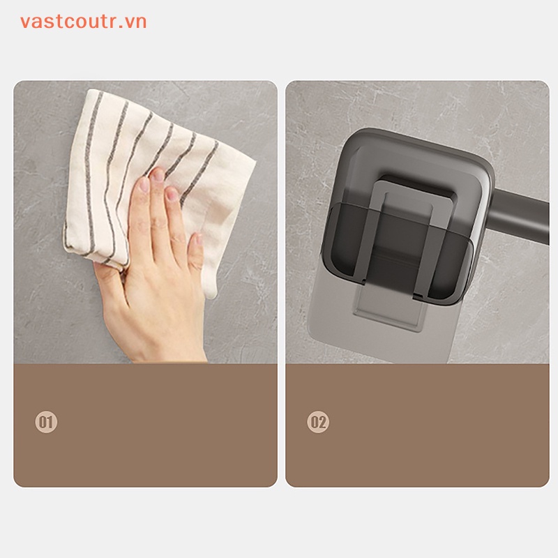 1 Giá Treo Khăn Tắm Bằng Nhôm Tự Dính Không Cần Khoan Tiện Dụng Cho Nhà Bếp / Phòng Tắm