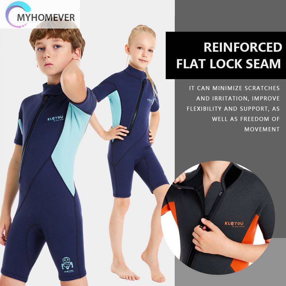 Bộ Đồ Lặn Giữ Ấm Bằng Cao Su Tổng Hợp Có Khóa Kéo Dành Cho Trẻ Em