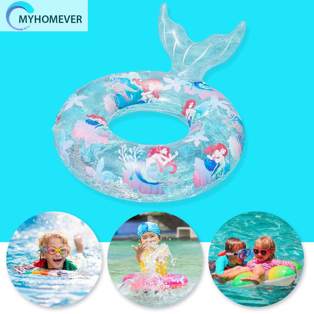 Phao Cứu Sinh PVC Đính Kim Sa Lấp Lánh Di Động Tiện Dụng Cho Bé