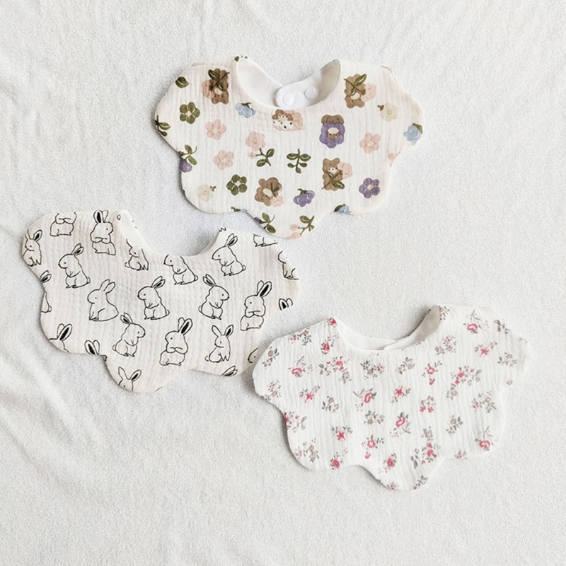 Yếm Ăn Bằng Cotton Thoáng Khí Cho Bé 0-24 Tháng Tuổi Mới