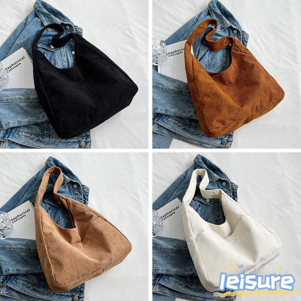 LEISURE Túi Xách Canvas Màu Sắc Đơn Giản Thời Trang Cho Nữ