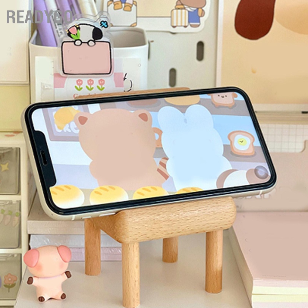 ReadyGo Có hàng sẵn Ghế Gỗ Giá Đỡ Điện Thoại Mini Hình Dễ Thương Cho Mobilephone ĐTDĐ Thông Minh