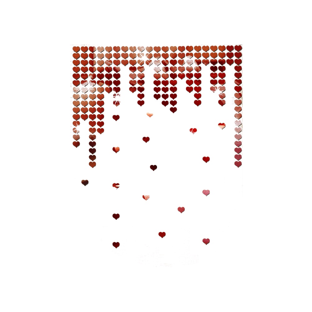 Set 100 Miếng Dán Tường Tráng Gương Hình Trái Tim 3D DIY Trang Trí Nhà Cửa