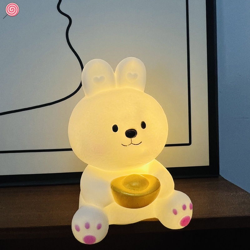 Đèn Ngủ Trang Trí Hình Thỏ Hoạt Hình Dễ Thương - HSU