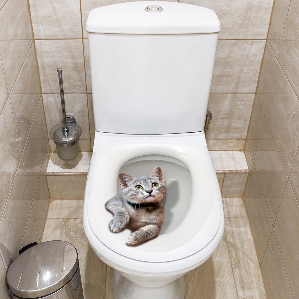 Miếng Dán Trang Trí Toilet Tự Dính Chống Thấm Nước Họa Tiết Hoạt Hình Dễ Thương