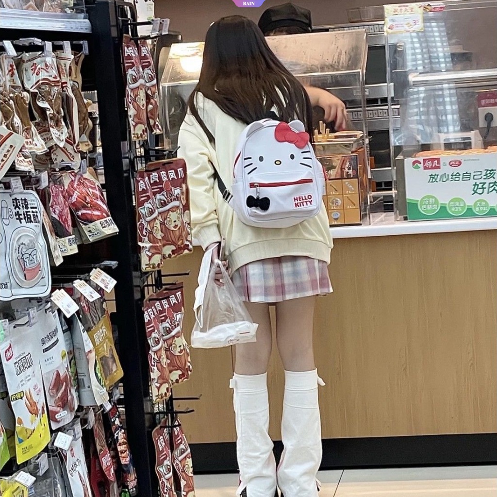 Ba Lô Da PU Mini In Họa Tiết Hoạt Hình Sanrio Hello Kitty Thanh Lịch Cho Nữ