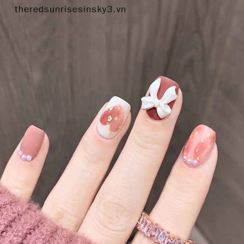 Bộ 50 HạT ĐíNh Trang Trí MóNg HìNh Nơ 3D 11x11mm