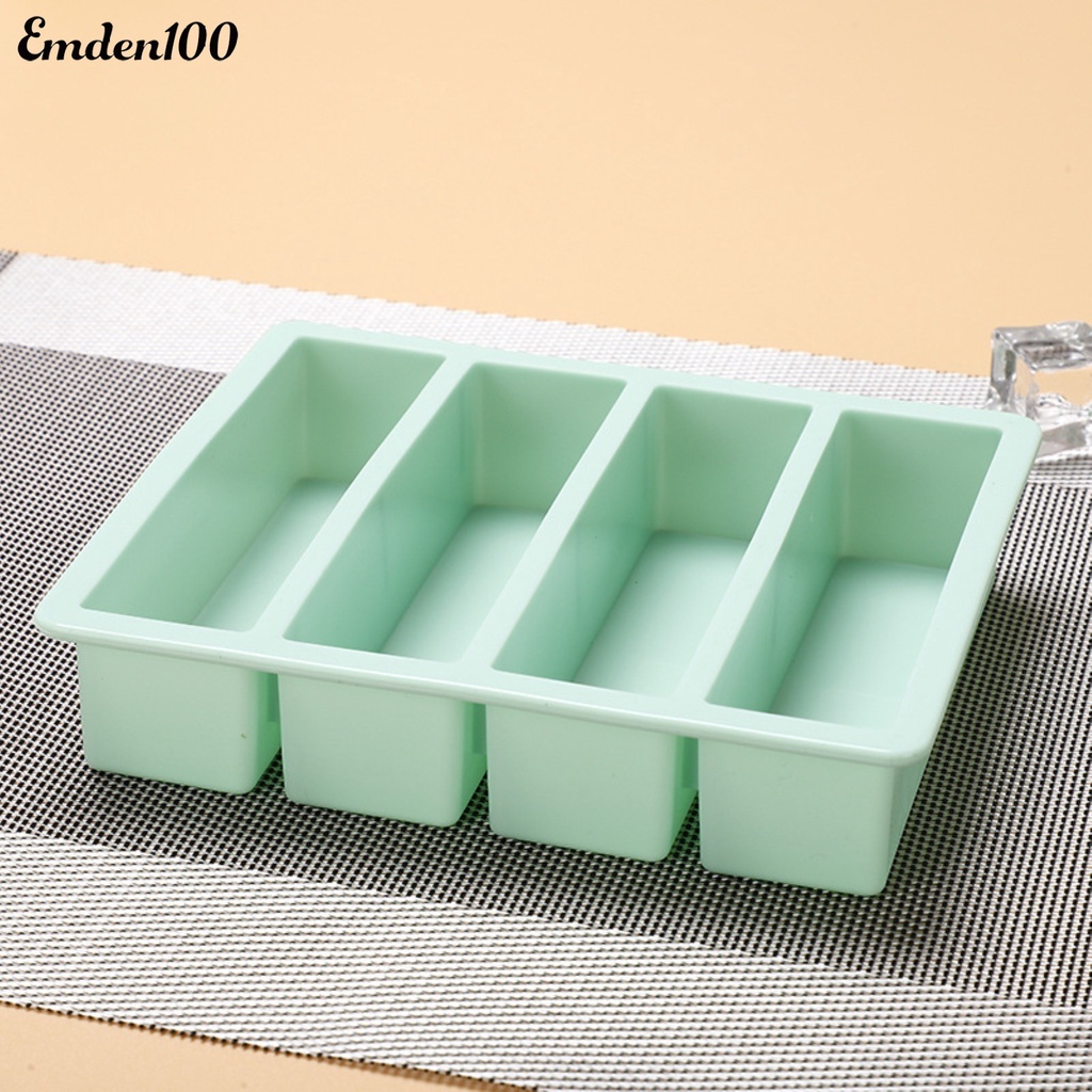 Khay Silicone Làm Đá 4 Ngăn Đa Năng Không Dính Tiện Dụng