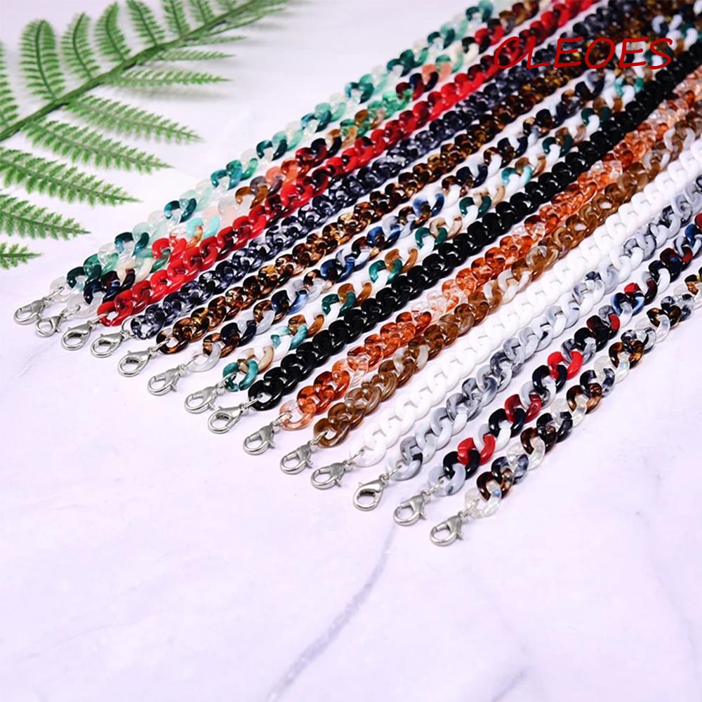 CLEOES Dây Đeo Giữ Mắt Kính Chống Trượt Bằng Acrylic Họa Tiết Da Báo