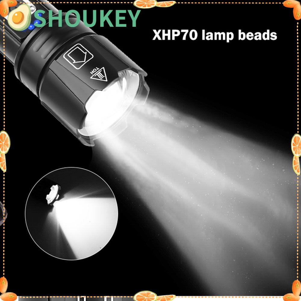 SHOUKEY Đèn Pin Xhp70 Công Suất Cao Có Cổng Sạc USB Tiện Dụng