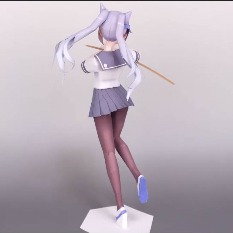 Mô hình giấy anime girl Anime Game  Keqing in School Uniform