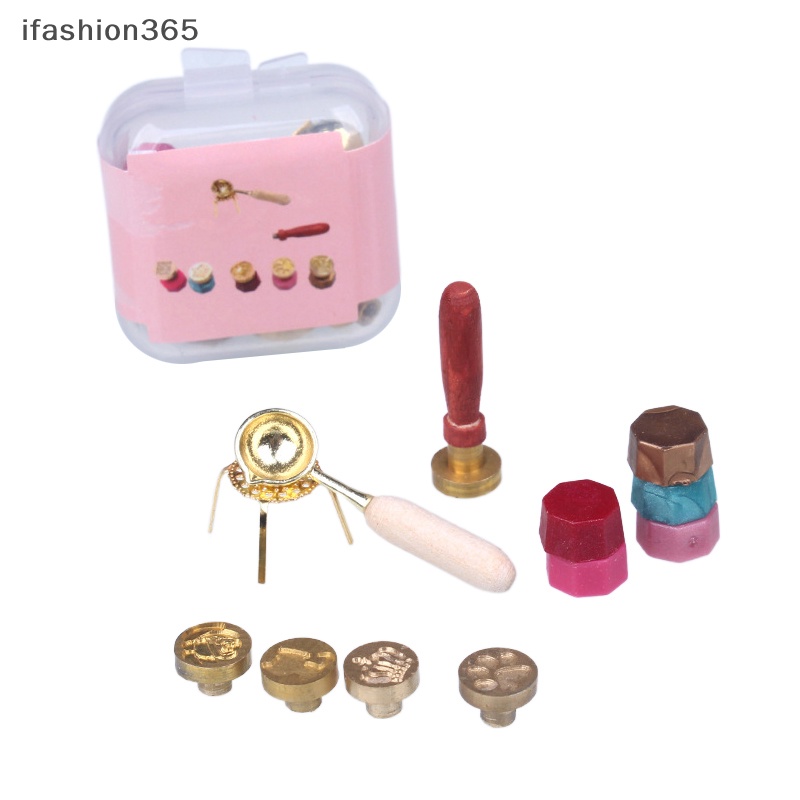 1 Set Dụng Cụ Đóng Dấu Sáp Niêm Phong Cho Nhà Búp Bê 1: 12