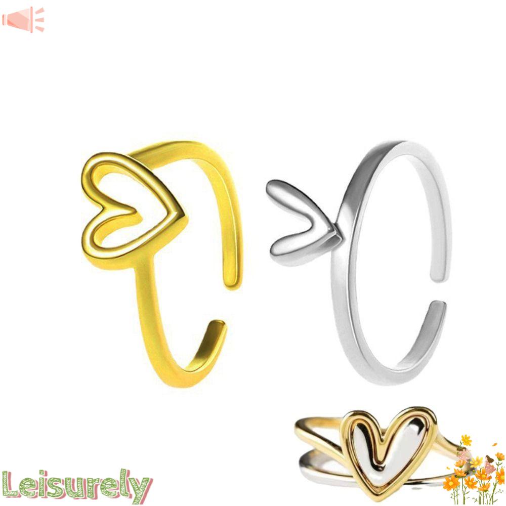 LEILY Nhẫn Hình Trái Tim Bằng Hợp Kim Sáng Tạo Cho Nữ