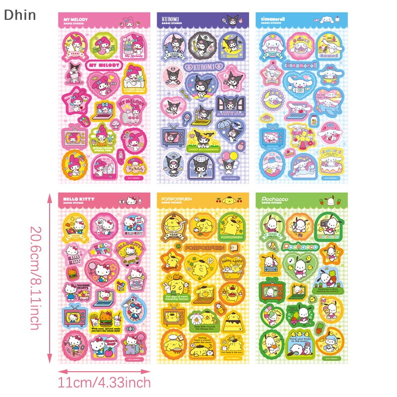 [Dhin] Hình Dán Hoạt Họa Hello Kitty Tự Dính Chống Thấm Nước Trang Trí Sổ Tay Sáng Tạo Dễ Thương Cho Trẻ Em Diy
