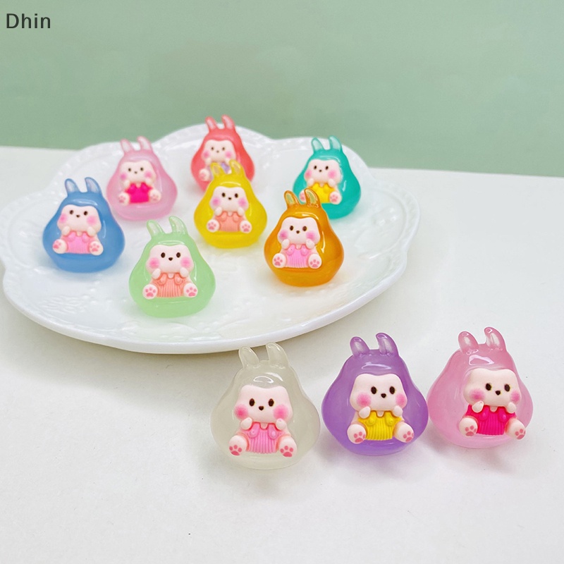 1 Mô Hình Thỏ Mini Bằng Nhựa Phát Quang Trang Trí Xe Hơi / Nhà Cửa / Sân Vườn