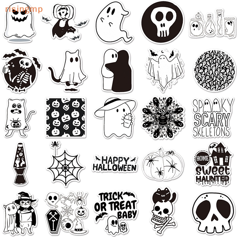 Bộ 50 Miếng Dán PVC Hình Kinh Dị Chống Nước Trang Trí Halloween