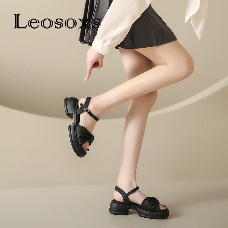 Leosoxs dép sandal nữ dép nữ dép bánh mì nữ dép bánh mì Chống Trượt 070506