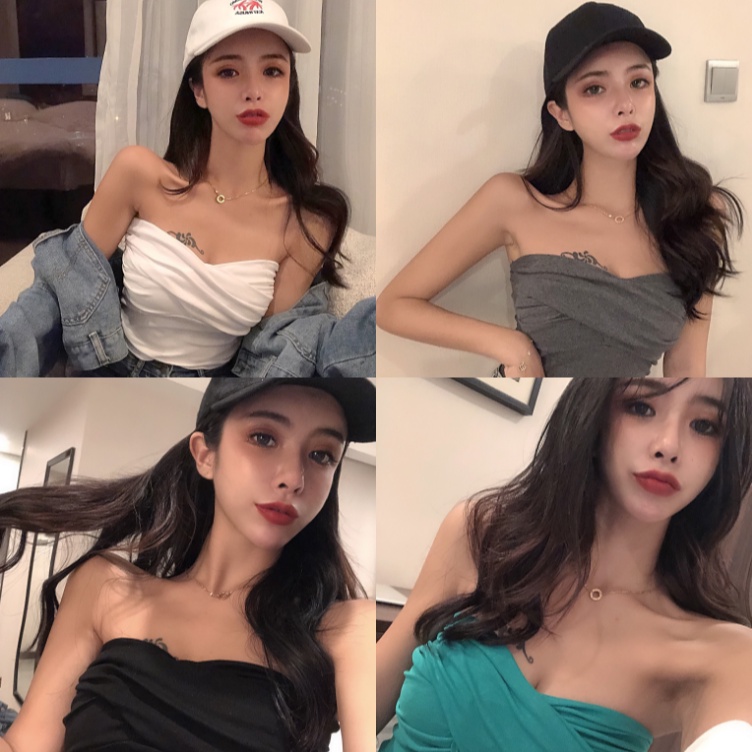 Áo Lửng Hở Vai Dáng Ôm Phong Cách Hàn Quốc Thời Trang Quyến Rũ Dành Cho Nữ