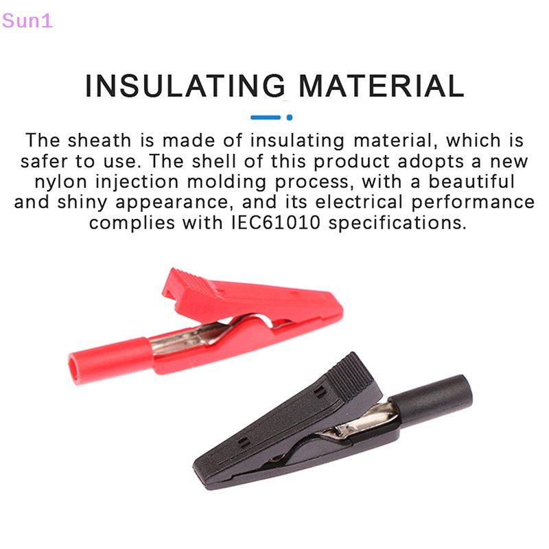 Set 2 Kẹp Cá Sấu Thử Điện 2mm Màu Đỏ Đen Chuyên Dụng