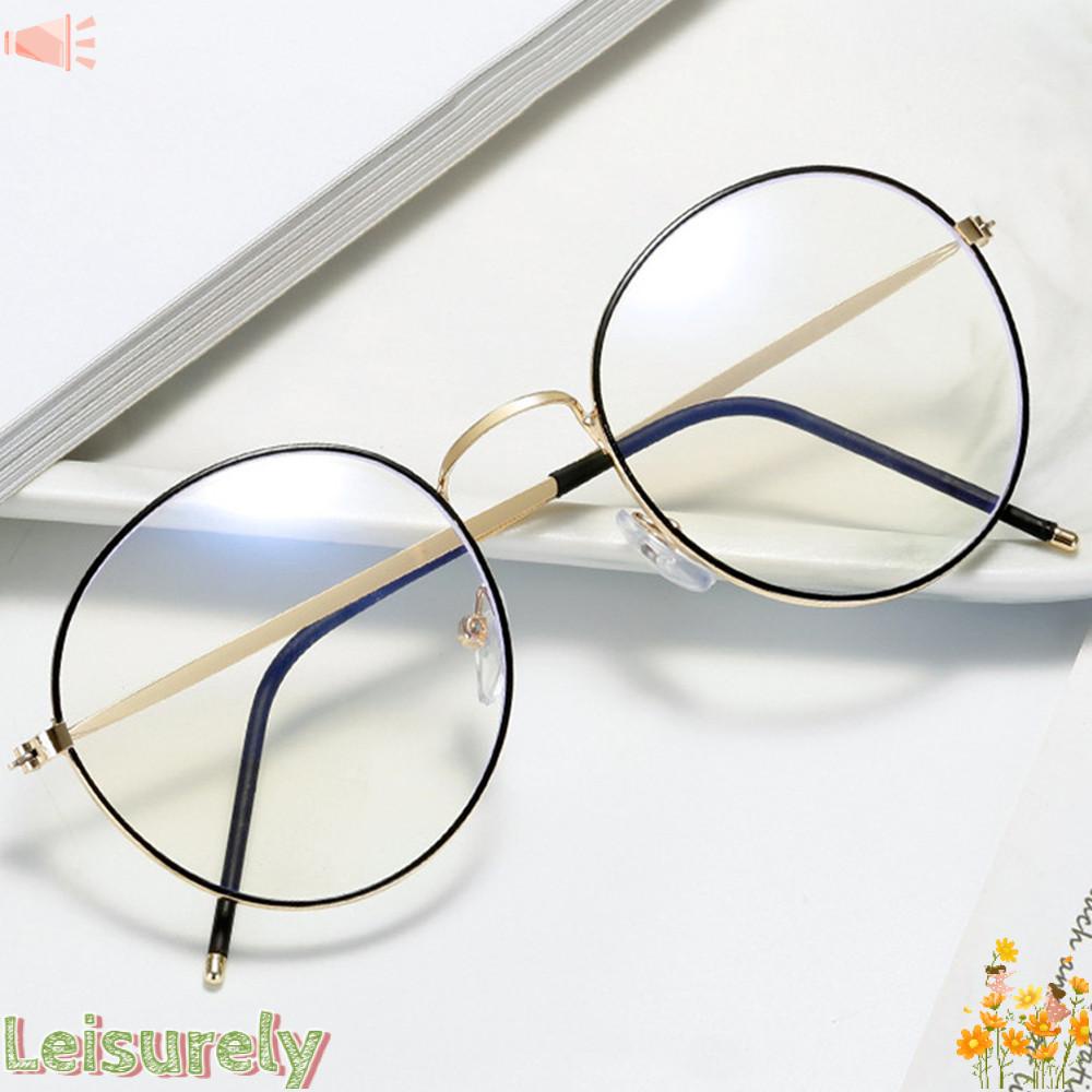 LEILY Kính Gọng Kim Loại Tròn Siêu Nhẹ Thời Trang